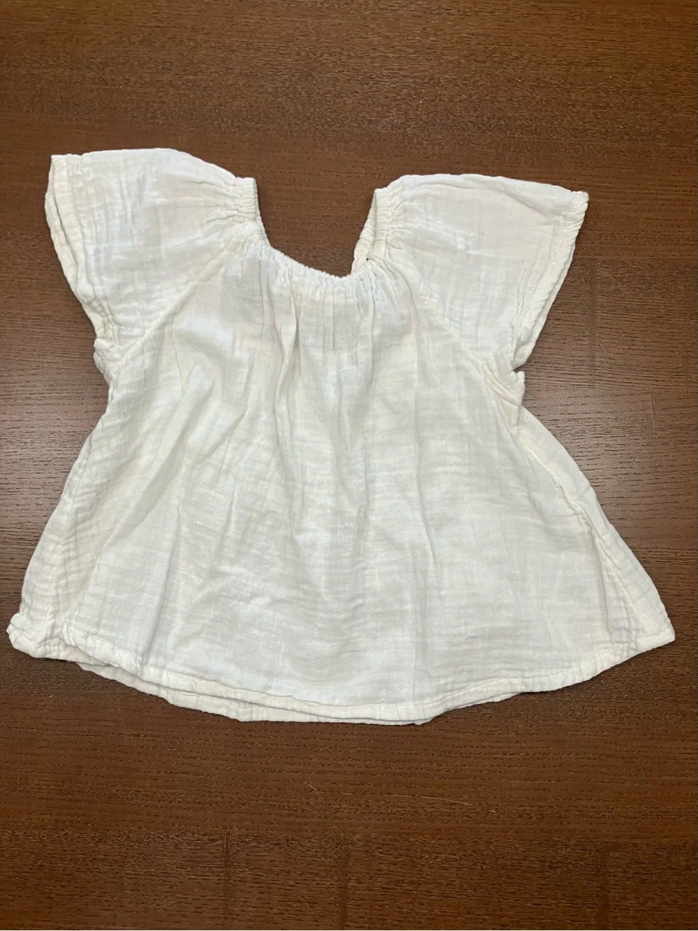 Old Navy Cream Gauze Flutter-Sleeve Top